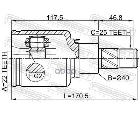 Купить ШРУС ВНУТР ЛЕВЫЙ (22X40X25) NISSAN JUKE F15 2010- 0211-F15LH