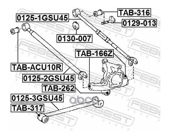 Купить ЭКЦЕНТРИК TOYOTA KLUGER L/V ACU2#,MCU2# 2000.11-2007.05 [JP] 0130-007