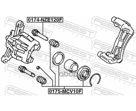 Купить РЕМКОМПЛЕКТ ПЕРЕДНЕГО ТОРМОЗНОГО СУППОРТА TOYOTA CAMRY/WINDOM/LEXUS ES300 FEBEST 0175-MCV10F