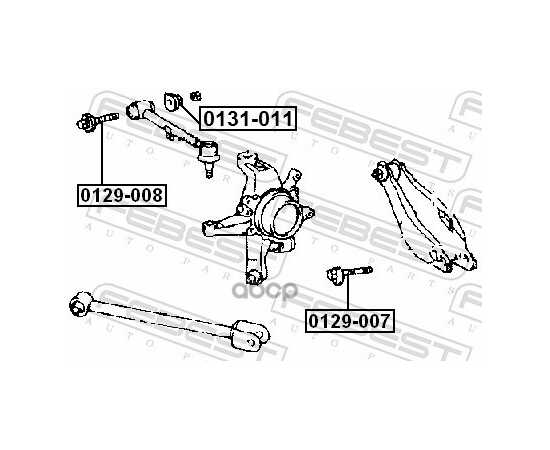 Купить БОЛТ С ЭКСЦЕНТРИКОМ  TOYOTA CROWN/CROWN MAJESTA GS171,JKS175,JZS17,UZS17 1999.09-2007.06 0129-007