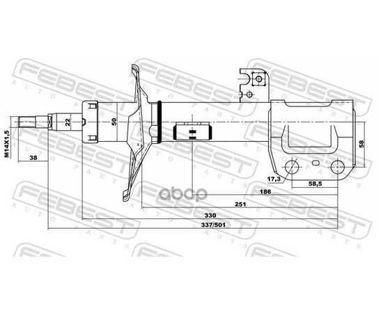 Купить АМОРТИЗАТОР ПЕРЕДНИЙ R TOYOTA AVENSIS 2003.01-2008.11 FEBEST 01665184FR