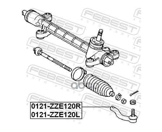 Купить НАКОНЕЧНИК РУЛЕВОЙ ПРАВЫЙ TOYOTA COROLLA E12 0121-ZZE120R