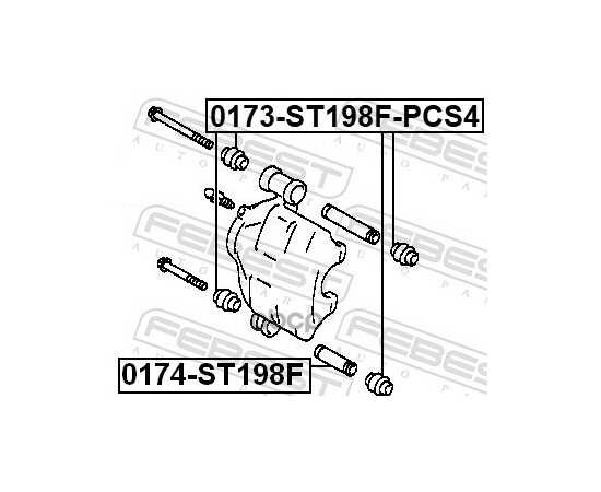 Купить ВТУЛКА НАПРАВЛЯЮЩАЯ ТОРМОЗНОГО СУППОРТА TOYOTA COROLLA AE10,CE10,EE10 1991.06-2002.06 0174-ST198F