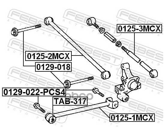 Купить БОЛТ С ЭКСЦЕНТРИКОМ TOYOTA CALDINA1992.11-2002.06 FEBEST 0129-018