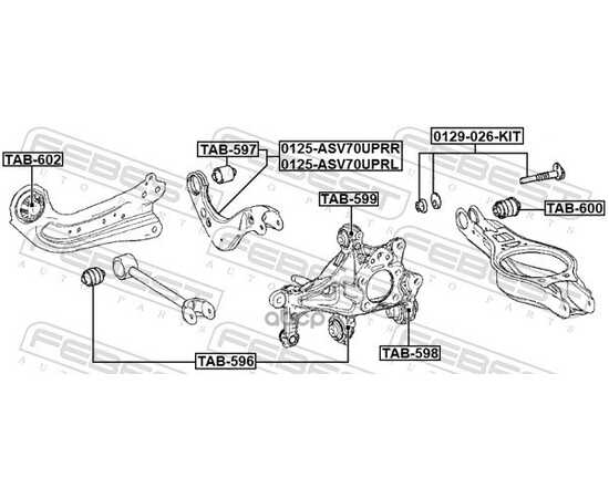 Купить БОЛТ С ЭКСЦЕНТРИКОМ РЕМКОМПЛЕКТ LEXUS ES2/350/300H ASZ10,AXZA10,AXZH10,GSZ10,MXZA1 FEBEST 0129-026-KIT