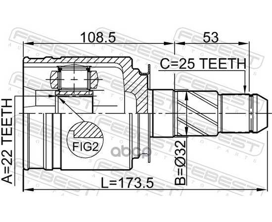 Купить ШРУС ВНУТР ПРАВЫЙ INFINITI FX45/35 S50 2002.11- 0211-FX35RH