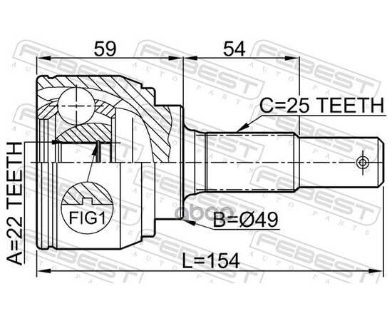 Купить ШРУС ВНЕШНИЙ NISSAN TIIDA C11 2005-2012 (22X49X25) 0210-C11X