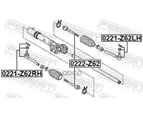 Купить НАКОНЕЧНИК РУЛЕВОЙ L INFINITI QX56 2010-> FEBEST 0221-Z62LH