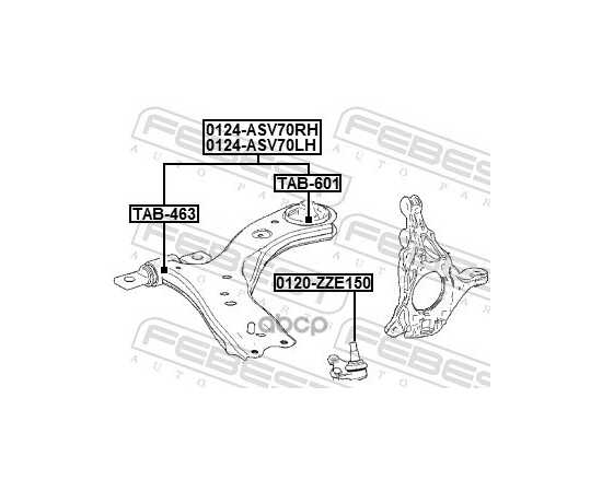 Купить РЫЧАГ ПЕРЕДНИЙ НИЖНИЙ ЛЕВЫЙ TOYOTA CAMRY 70 2017- 0124-ASV70LH