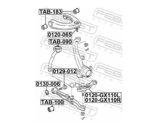 Купить БОЛТ С ЭКСЦЕНТРИКОМ LEXUS IS200/300 GXE10,JCE10 1999.01-2005.07 FEBEST 0129-012