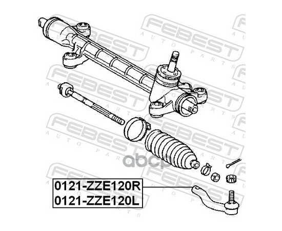 Купить НАКОНЕЧНИК РУЛЕВОЙ ЛЕВЫЙ TOYOTA COROLLA E12 0121-ZZE120L