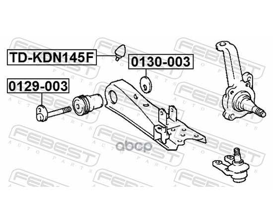 Купить БОЛТ С ЭКСЦЕНТРИКОМ TOYOTA DYNA 100 LY100,YY100 1995.05-2001.08 FEBEST 0129-003