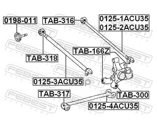 Купить РЫЧАГ ЗАДН ПОДВЕСКИ ПРОДОЛЬНЫЙ TOYOTA CAMRY ACV3#/MCV3# 2001-2006 0125-4ACU35