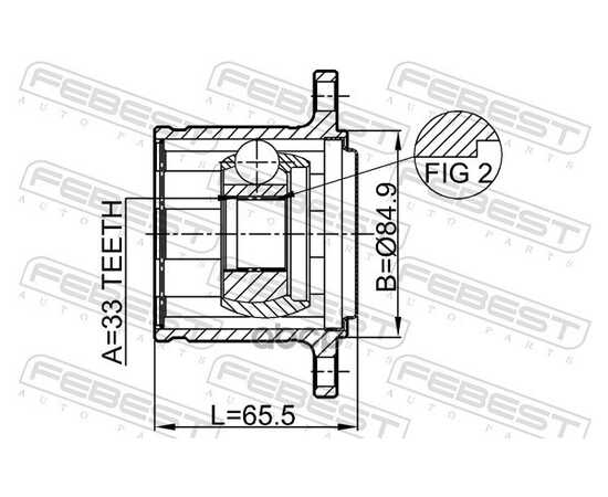 Купить ШРУС ВНУТРЕННИЙ ПРАВЫЙ 33X84.9 MITSUBISHI PAJERO/MONTERO SPORT CHALLENGER 2008- FEBEST 0411-KB4RH