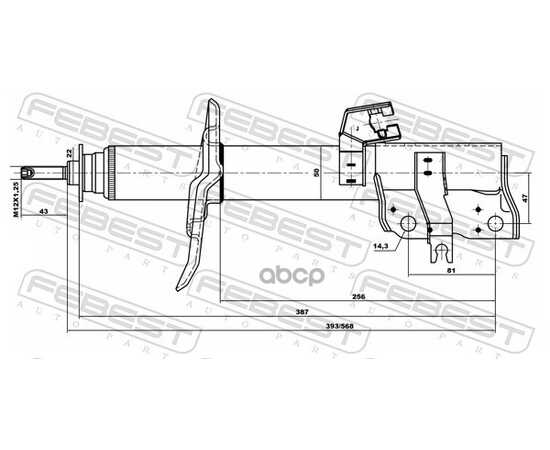 Купить АМОРТИЗАТОР ПЕРЕДНИЙ L NISSAN T31 2007.08-2015.03 FEBEST 02660800FL