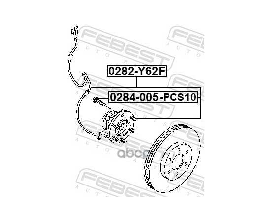 Купить ШПИЛЬКА КОЛЁСНАЯ NISSAN PATROL Y62 2012.11 (КОМПЛ- 10ШТ) 0284-005-PCS10