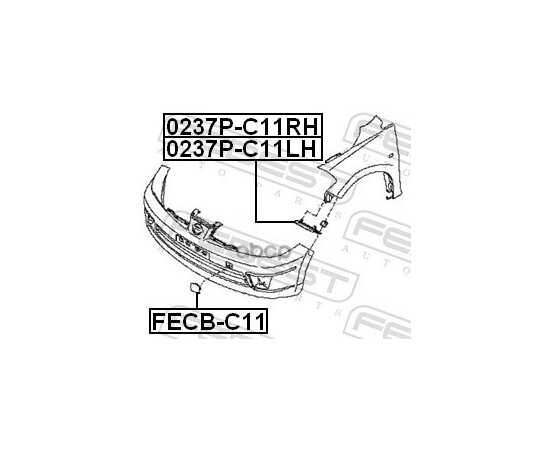 Купить КРОНШТЕЙН КРЕПЛЕНИЯ ПЕРЕДН БАМПЕРА ЛЕВЫЙ NISSAN TIIDA 0237P-C11LH