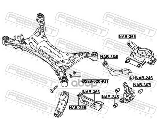 Купить БОЛТ С ЭКСЦЕНТРИКОМ РЕМКОМПЛЕКТ INFINITI QX50 J55X 2017.11- FEBEST 0229-020-KIT