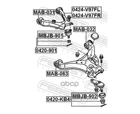 Купить РЫЧАГ ВЕРХН ПРАВЫЙ MITSUBISHI PAJERO III 0424-V97FR