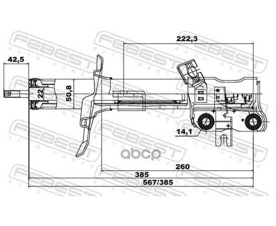 Купить АМОРТИЗАТОР ПЕРЕДНИЙ L NISSAN QASHQAI (J10) 06-> FEBEST 02660802FL