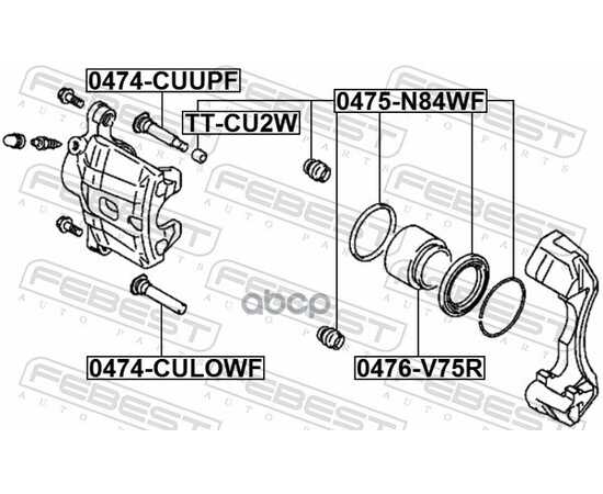 Купить РЕМКОМПЛЕКТ СУППОРТА ТОРМОЗНОГО ПЕРЕДНЕГО MITSUBISHI CHARIOT 97-03 0475-N84WF