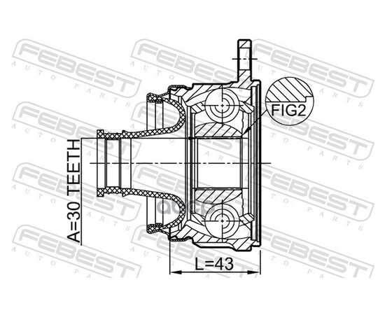 Купить ШРУС КАРДАННОГО ВАЛА (КОМПЛ.) MITSUBISHI L200 2006-> FEBEST 0411-KB4SHA