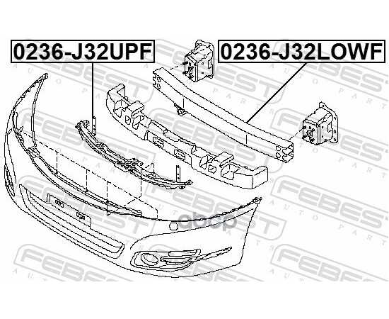 Купить УСИЛИТЕЛЬ БАМПЕРА ПЕРЕДНЕГО NISSAN TEANA 06.09-12.13 0236-J32UPF