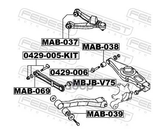 Купить БОЛТ С ЭКСЦЕНТРИКОМ РЕМКОМПЛЕКТ MITSUBISHI LANCER CY,CZ# 2007.03- 0429-005-KIT