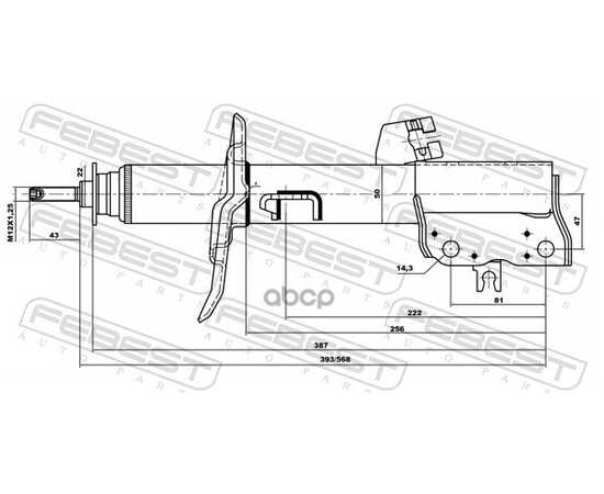 Купить АМОРТИЗАТОР ПЕРЕДНИЙ R NISSAN T31 2007.08-2015.03 FEBEST 02660801FR