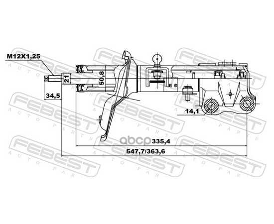 Купить АМОРТИЗАТОР ПЕРЕДНИЙ L MITSUBISHI LANCER 2006.12- FEBEST 04660894FL