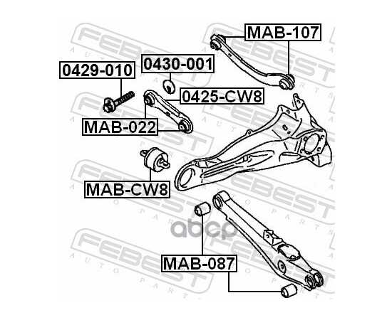 Купить БОЛТ С ЭКСЦЕНТРИКОМ MITSUBISHI OUTLANDER CW# 2006-2012 0429-010