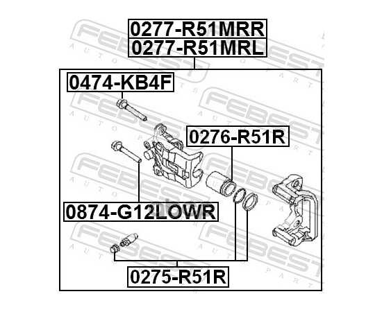 Купить ПОРШЕНЬ ЗАДН СУППОРТА NISSAN PATHFINDER R51M 2005.01-2014.11 0276-R51R