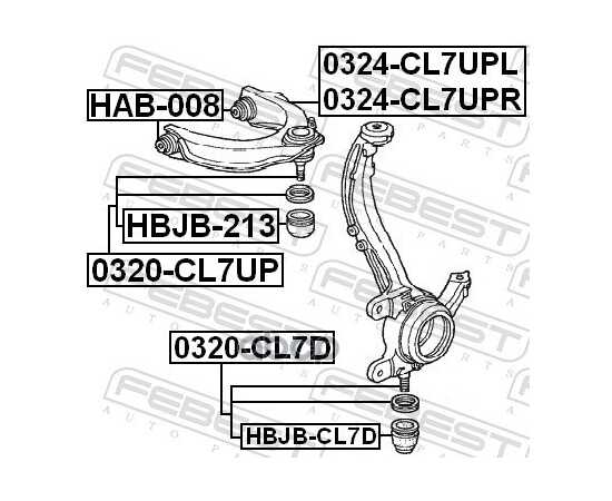 Купить РЫЧАГ ВЕРХН ЛЕВЫЙ HONDA ACCORD CL9 2003­2008 0324-CL7UPL