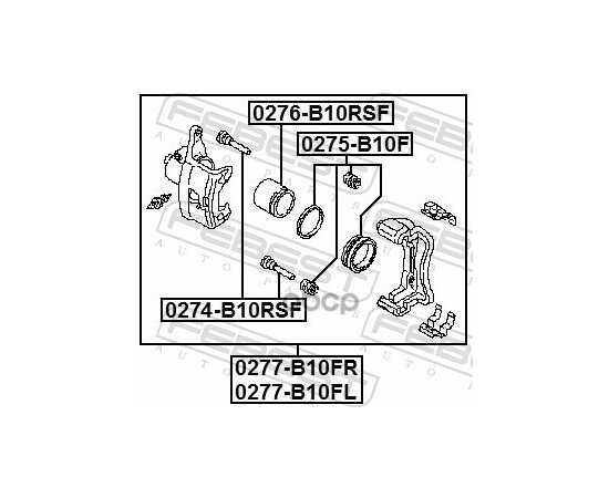 Купить ВТУЛКА НАПРАВЛЯЮЩАЯ СУППОРТА ТОРМОЗНОГО ПЕРЕДНЕГО NISSAN SUNNY/ALMERA B10RS FEBEST 0274-B10RSF