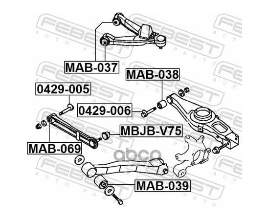 Купить БОЛТ С ЭКСЦЕНТРИКОМ MITSUBISHI PAJERO III/MONTERO V65W/V75W 2000-2006 0429-005