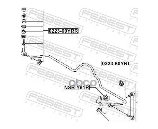 Купить ТЯГА СТАБИЛИЗАТОРА ЗАДН ПРАВАЯ NISSAN PRIMERA P10 1990-1996 0223-60YRR