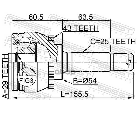 Купить ШРУС ВНЕШНИЙ MITSUBISHI CARISMA DA 1995-2003 0410-DA2A43