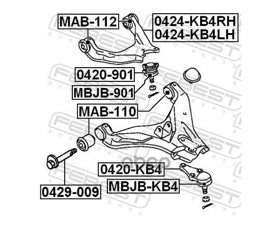 Купить БОЛТ С ЭКСЦЕНТРИКОМ MITSUBISHI PAJERO/MONTERO SPORT CHALLENGER KH# 2008- 0429-009