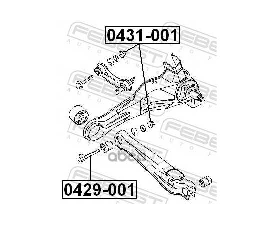 Купить БОЛТ С ЭКСЦЕНТРИКОМ ЗАДНИЙ MITSUBISHI LANCER 9/CARISMA/OUTLANDER I FEBEST 0429-001