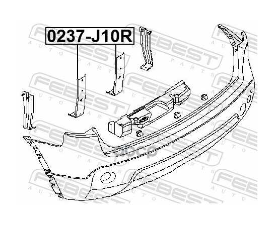 Купить КРОНШТЕЙН КРЕПЛЕНИЯ ЗАДНЕГО БАМПЕРА NISSAN QASHQAI J10E 06-13 0237-J10R