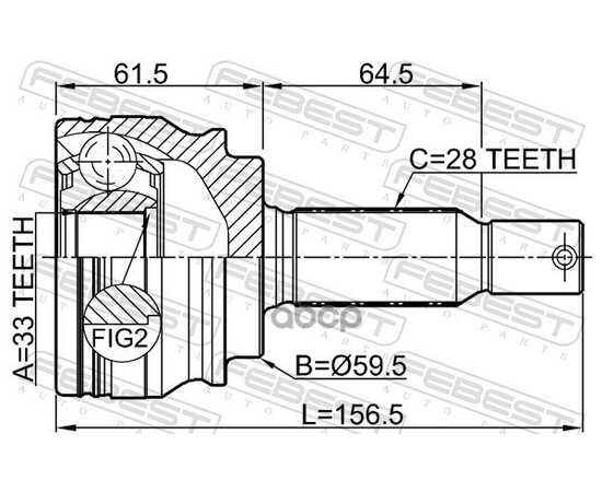 Купить ШРУС ВНЕШН (33X59.5X28) MITSUBISHI ASX GA# 2010- 0410-GA