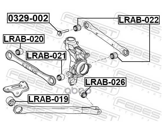 Купить БОЛТ С ЭКСЦЕНТРИКОМ LAND ROVER FREELANDER II 2006-2014 FEBEST 0329-002