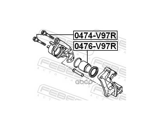 Купить НАПРАВЛЯЮЩАЯ ЗАДНЕГО ТОРМОЗНОГО СУППОРТА MITSUBISHI GRANDIS/PAJERO IV FEBEST 0474-V97R