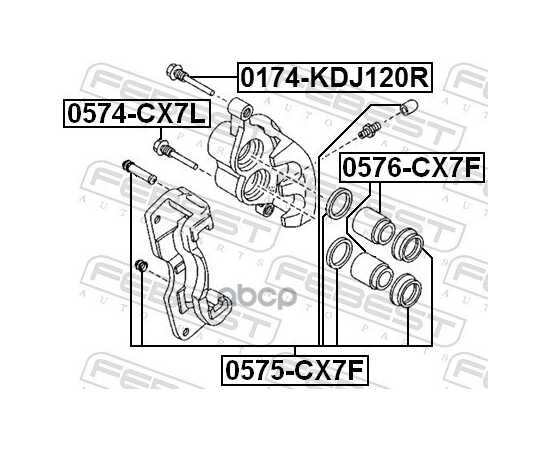 Купить ВТУЛКА НАПРАВЛЯЮЩАЯ ТОРМОЗНОГО СУППОРТА MAZDA CX-7 ER 2007-2012 0574-CX7L