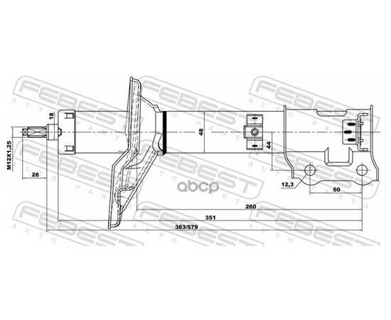 Купить АМОРТИЗАТОР ПЕРЕДНИЙ R HYUNDAI ACCENT 2000- FEBEST 12667891RR