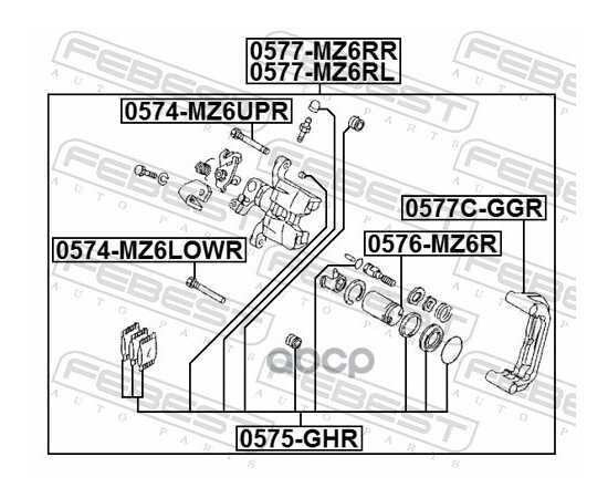 Купить СУППОРТ ЗАДН ЛЕВЫЙ MAZDA 6 GG/GH 0577-MZ6RL