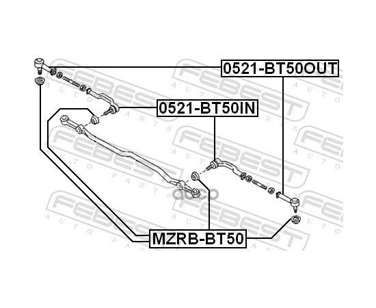 Купить НАКОНЕЧНИК РУЛЕВОЙ ВНУТРЕННИЙ MAZDA BT-50 UN 2006-2012 0521-BT50IN