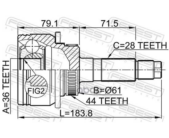 Купить ШРУС НАРУЖНЫЙ (36X61X28) MAZDA BT-50 06-11, FORD RANGER 06-11 0510-BT50A44