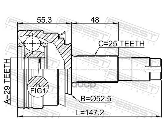 Купить ШРУС НАРУЖНЫЙ 29X52.5X25 ПОДХОДИТ ДЛЯ CHEVROLET AVEO/SONIC 2012- [EU] 1010-T300MT