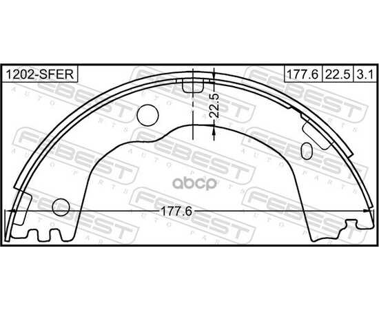 Купить КОЛОДКИ БАРАБАННЫЕ HYUNDAI SANTA FE 10-> FEBEST 1202-SFER